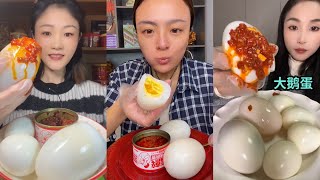 Chinese Mukbang Eating Ostrich Boiled Eggs Challenge Deve Kuşu Yumurtası Yeme Chewy Sounds Asmr