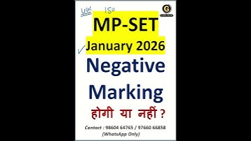 Negative Marking in MPSET 2025 Exam #mpset #mpset2025 #paper1 #setexampreparation