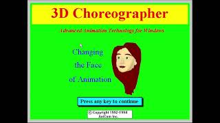 AniCom 3D Choreographer Sampler (1994) (read the description)