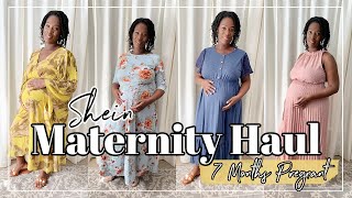 SHEIN Maternity Try-On Haul | 7 Months Pregnant Bump Friendly Dresses | SAHMotherhood