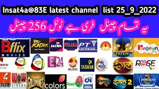 Insat4a@83e latest channel  list  25_9_2022