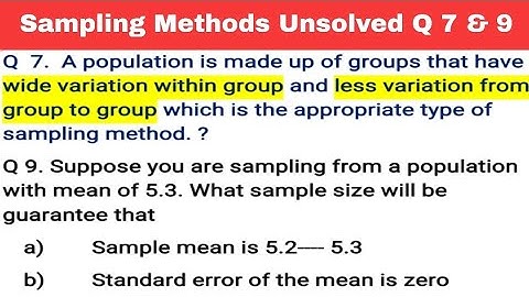 Sampling Methods Unsolved Problem  Macmillan Question  7 and Question 9 CAIIB ABM unit 13