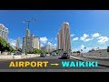 How to get to Waikiki from Honolulu Airport 🌴 Hawaii 4K Driving