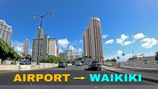 How to get to Waikiki from Honolulu Airport 🌴 Hawaii 4K Driving