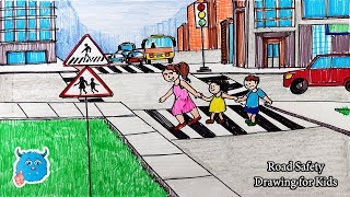 safety road easy poster crossing drawing zebra draw using handmade