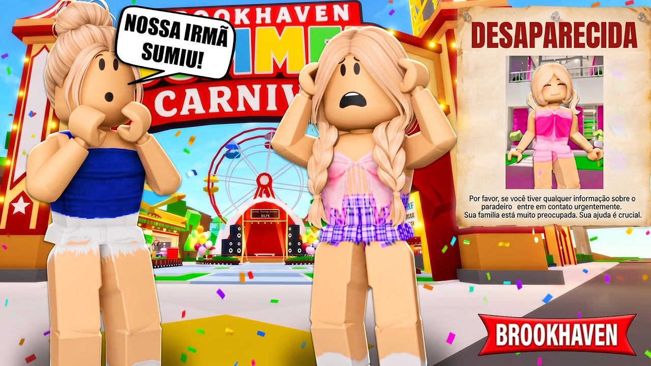 A NOSSA IRMÃ DESAPARECEU MISTERIOSAMENTE NO NOVO PARQUE! | Historinhas Brookhaven RP | Roblox