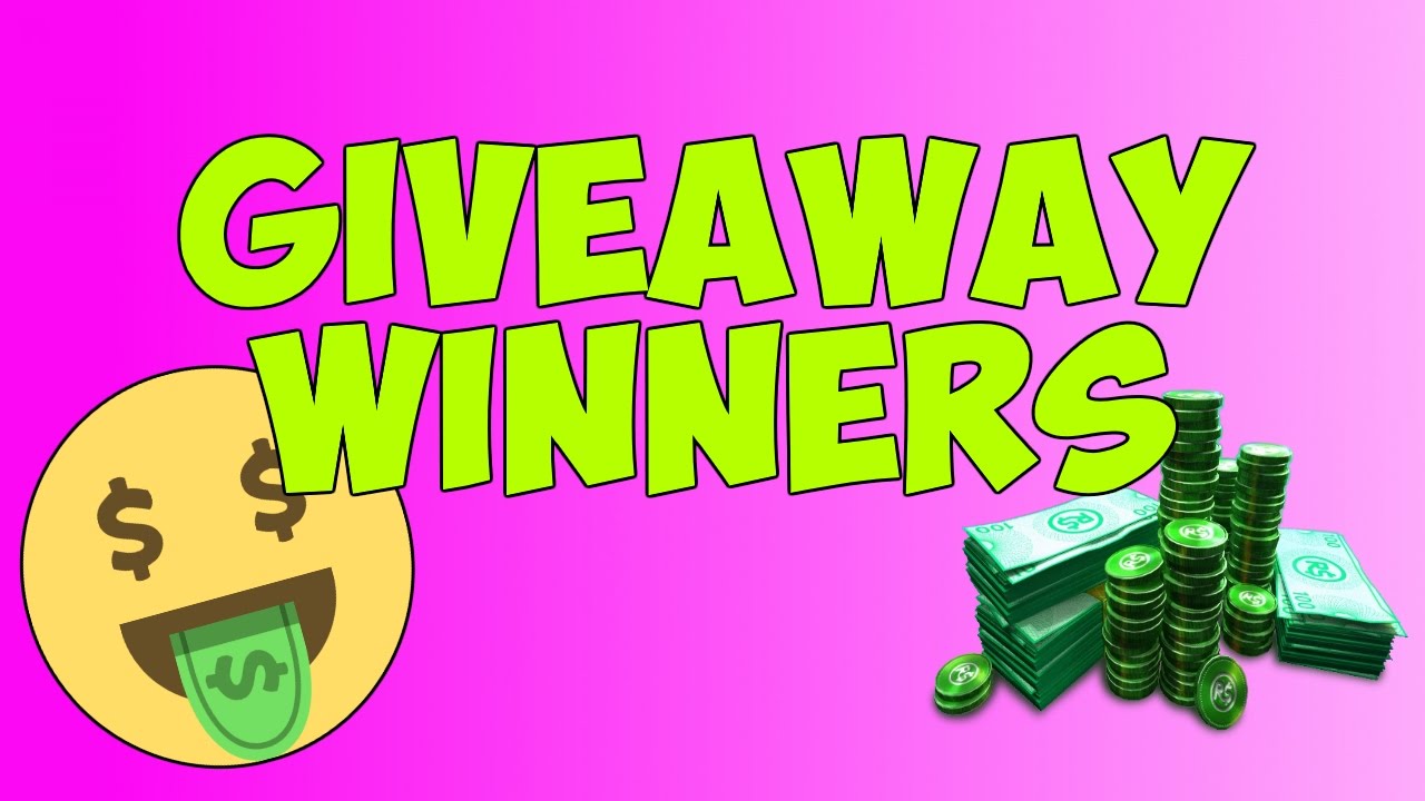 1000 Robux Giveaway Winners Youtube - roblox 1000 robux survet 2016 winners