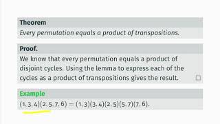 MATH0007 video 13: sign of a permutation