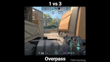 1 vs 3 Clutch on Overpass | CS2 #csgo #shorts #overpass