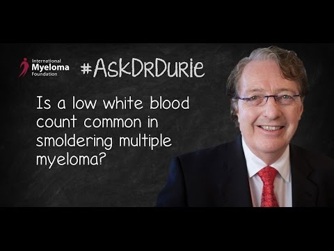 Is a low white blood cell count common in smoldering multiple myeloma?