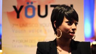 Monique Coleman talks about her work with youth bloggers at the UNESCO Youth Forum Wealth