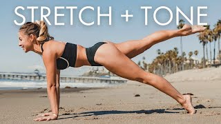 30 Min Full Body Stretch + Tone (At-Home Yoga Pilates Workout) screenshot 5