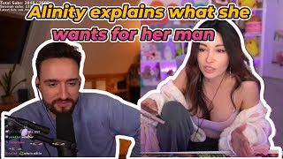 Alinity read a list what she wants for her man