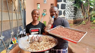 How A Cameroonian Lady Makes A Living From Fried Corn And Groundnuts ( Peanuts)