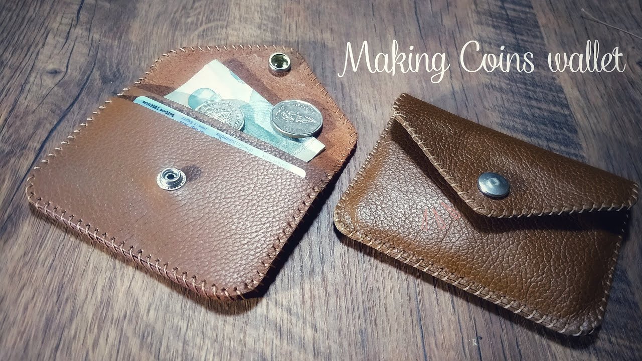 LEATHER EP.3 | Making card and coins wallet | ทำกระเป๋าใส่บัตรง่ายๆแค่ตัด แปะ เย็บ #leathercraft