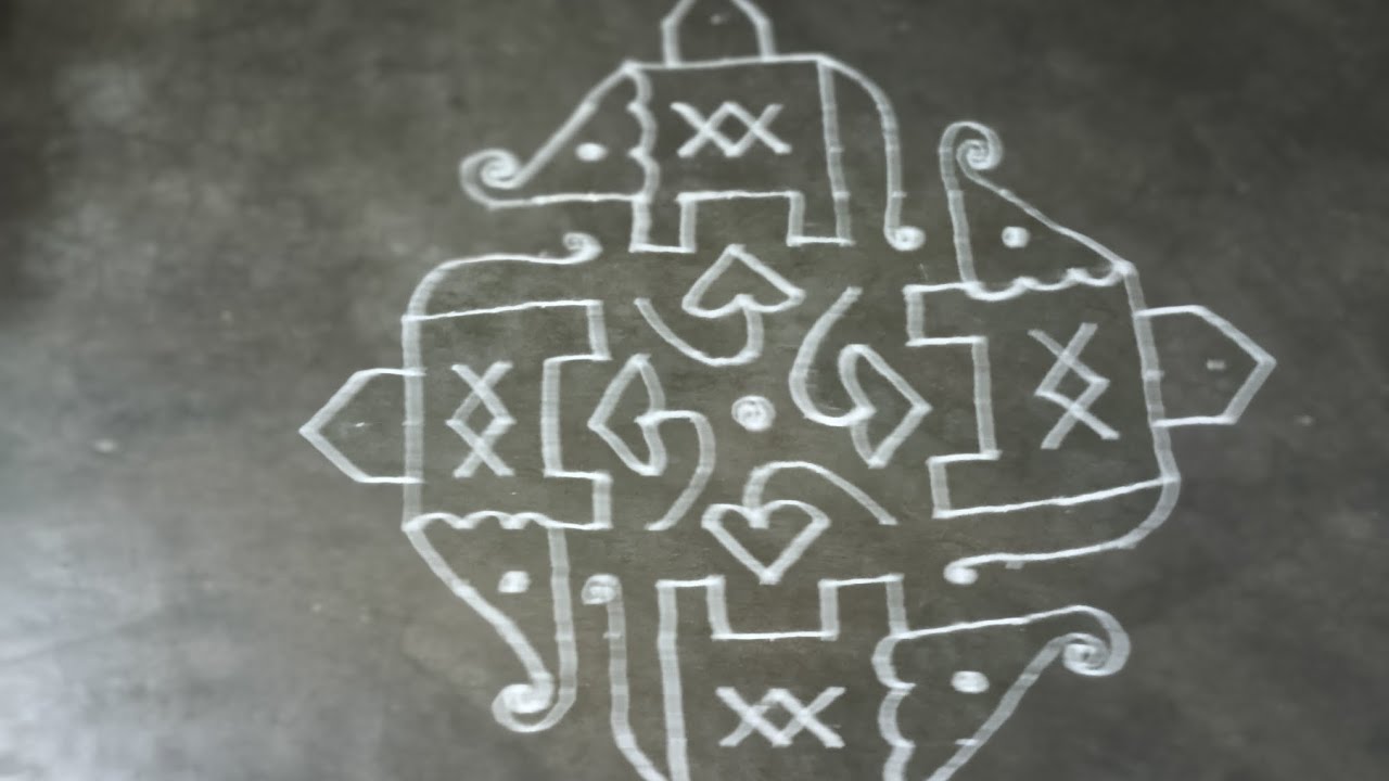 Beautiful Elephant Rangoli Design 19*1 