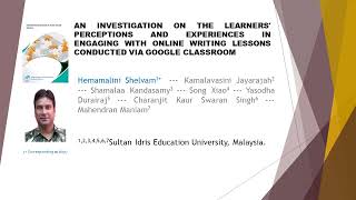 An Investigation on the Learners' Perceptions and Experiences in Engaging with Online Writing Lesson