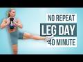 40 MIN ALL STANDING LEG DAY | No Repeats Leg Workout | Summer Body Shred Challenge