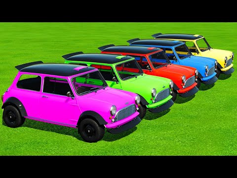 TRANSPORTING COLORED VOLVO V60 & MINI COOPER S CARS WITH DAF TRUCKS - FS22