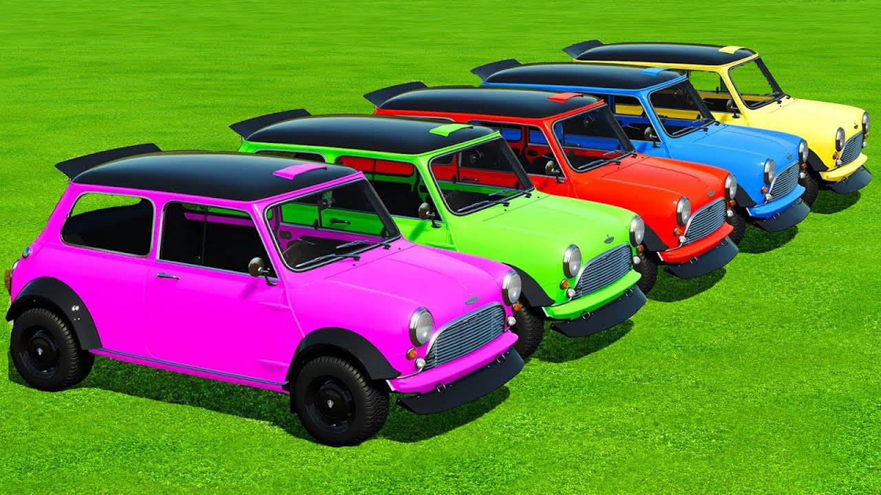 TRANSPORTING COLORED VOLVO V60 & MINI COOPER S CARS WITH DAF TRUCKS - FS22