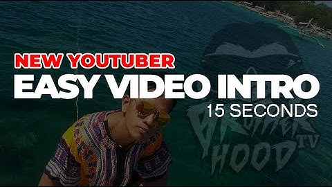 Intro Video for my channel - Very Easy for new youtuber/vlogger