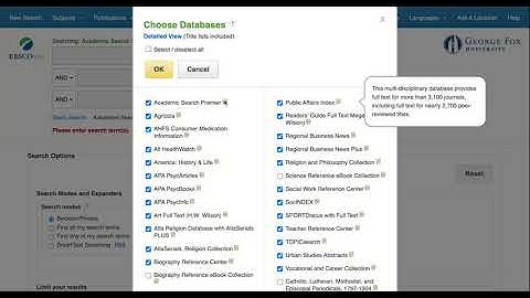 Choosing EBSCO Databases