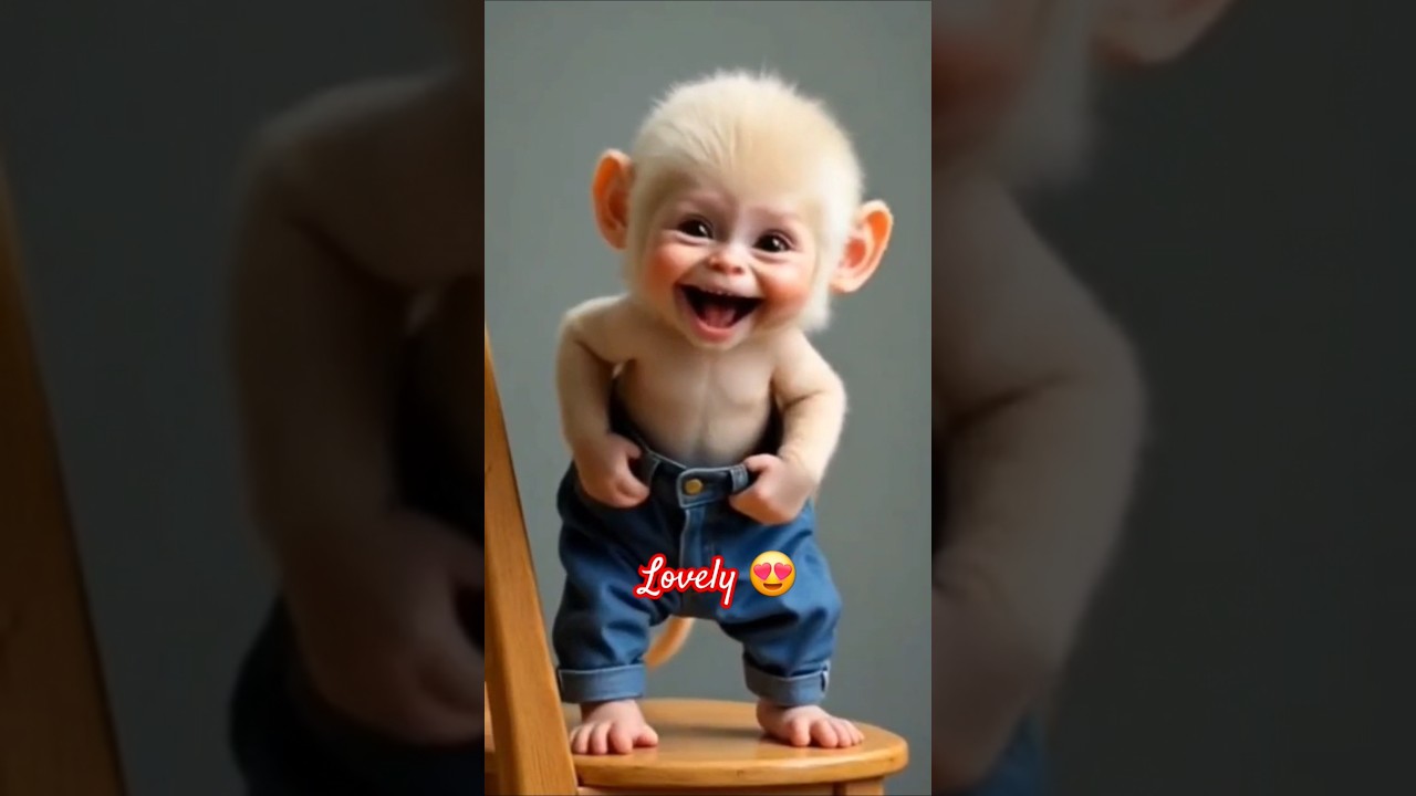 lovely baby monky🐒very cute action and amazing smile by cute minkey🥰