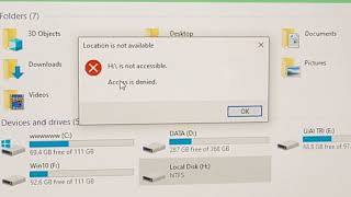 Location is not available #Disk is not accessible | Access denied || Disk cannot be accessed