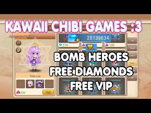 Bomber Heroes Private Server - Free VIP  & Diamonds!!! Kawaii Action Games :3