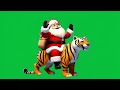 Santa Claus on a tiger walking to the right 4k green screen #christmas