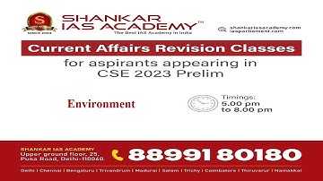 " Environment " Current affairs revision classes for CSE Prelims 2023
