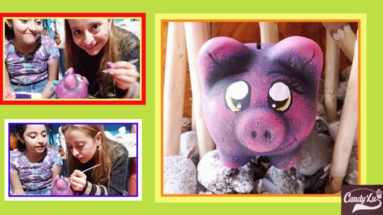 *CÓMO PINTAR CERDITO ALCANCÍA CON UNA ESPONJA 🖌🎨🎭*/tips pintar ojos /ARTE CON LULIS/CANDYLU