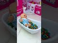 Satisfying With Unboxing Doll Bathtub Set Toys, ASMR Video #shorts