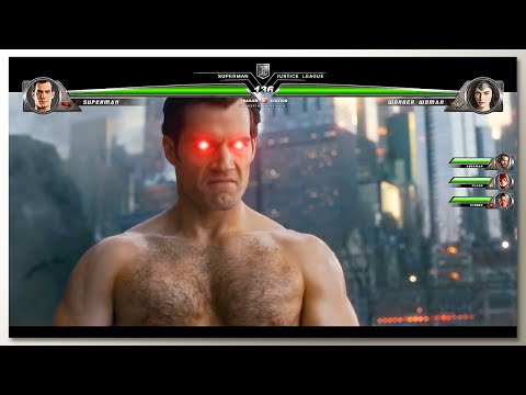 Superman vs Justice League with Healthbars