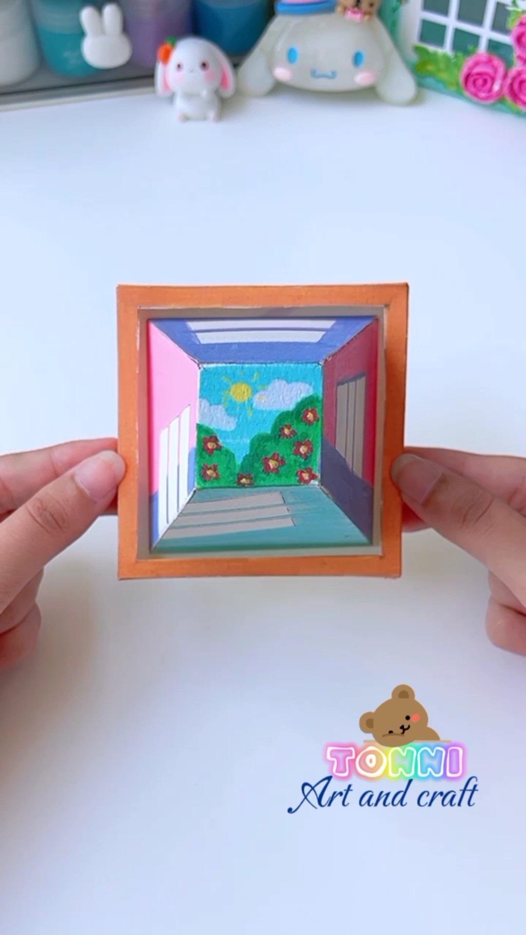3D art (Make it) #shorts #tonniartandcraft #craft #art #diy #love #cute