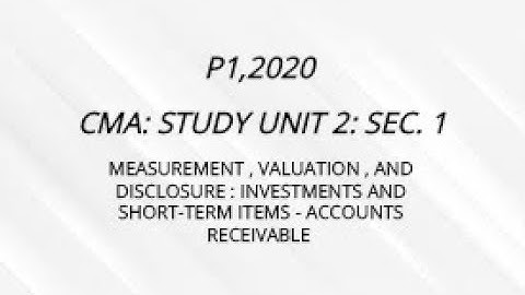 CMA: Unit 2: Sec.1 2020