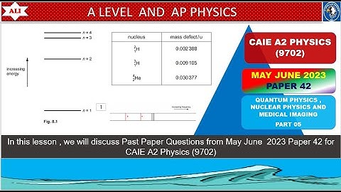 A LEVEL PHYSICS 9702 PAPER 4 | May/June 2023 | Paper 42 | 9702/42/M/J/23 | Detailed Solution-Part 05