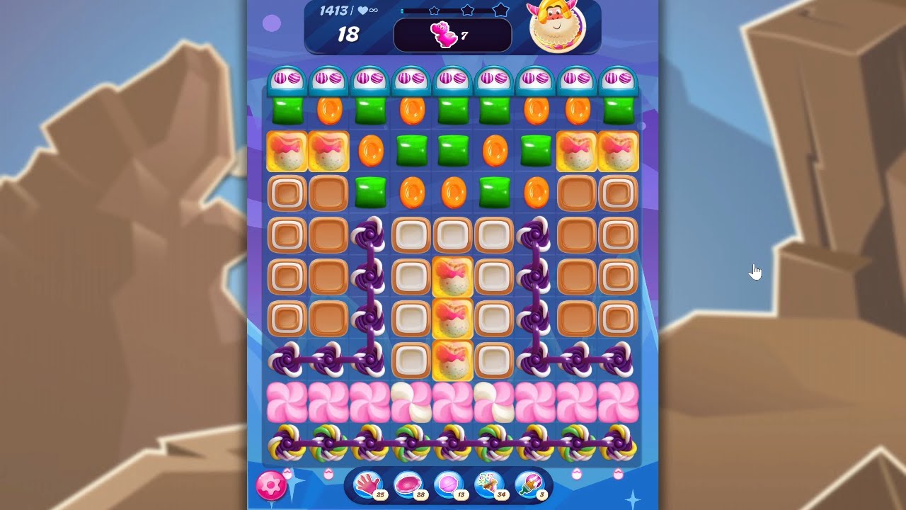 Candy Crush Saga LEVEL 1413 NO BOOSTERS (new version)🐟☑️ - YouTube