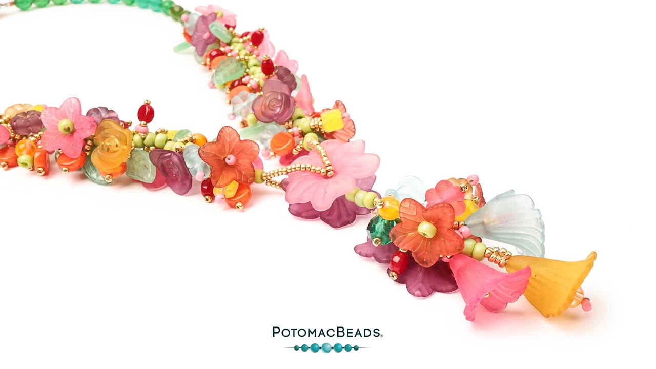 Spring Floral Tango Necklace - DIY Jewelry Making Tutorial by PotomacBeads