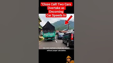 Close Call! Two Cars Overtake as Oncoming Car Speeds In #shorts