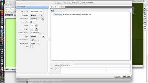 Using the Facebook "Like" Button using Widgets