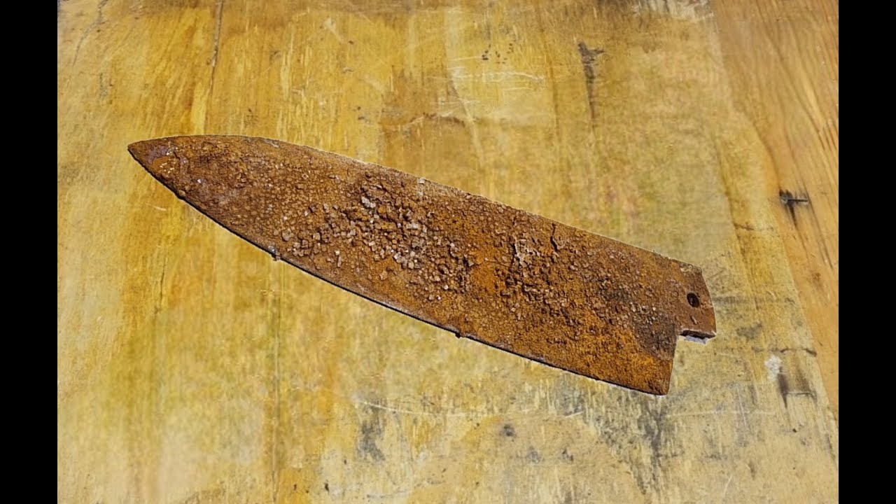 restoration Kitchen knife with multi piece handle - YouTube