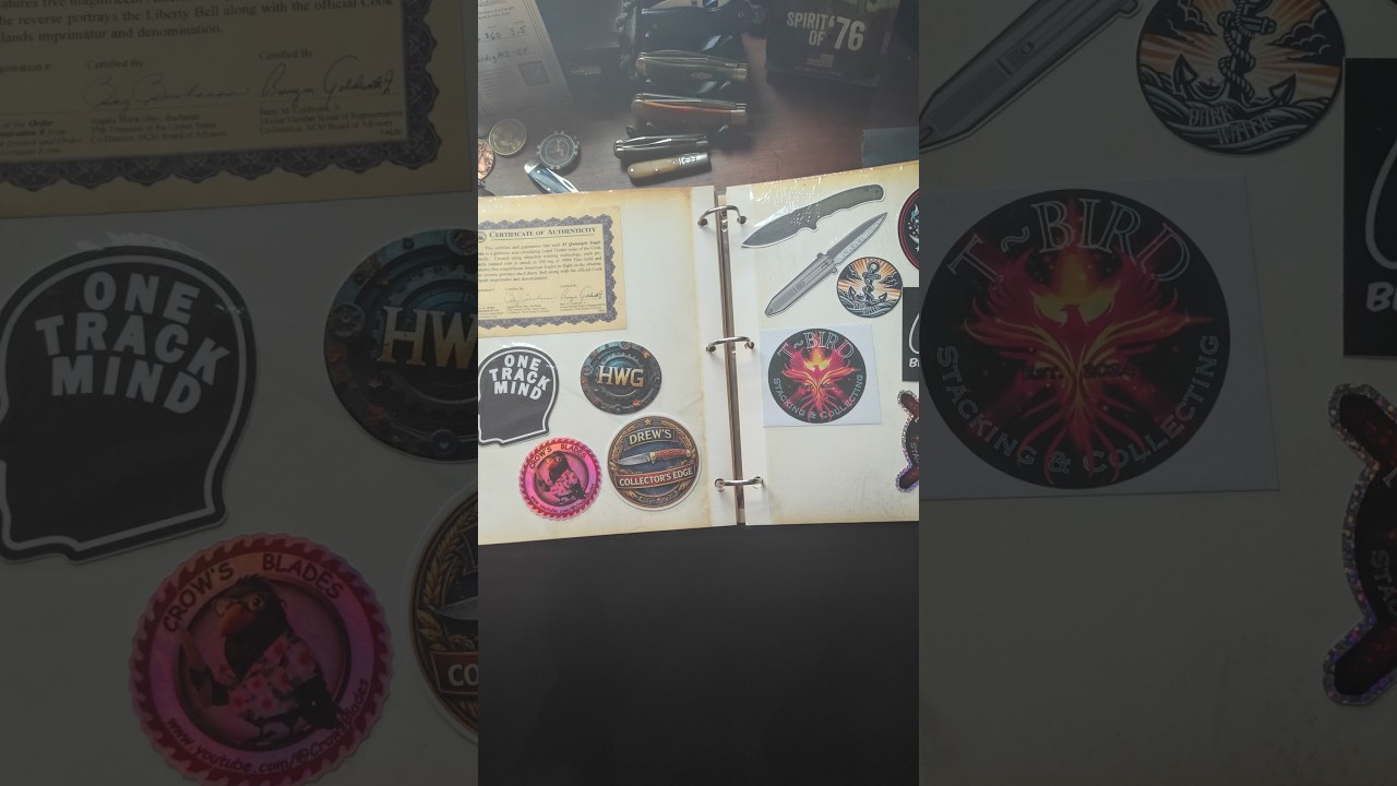 Обзоры моей книги «Мой альбом» Часть 2 / Ножи и золото Серебро #наклейки #золото #edcknife #серебро