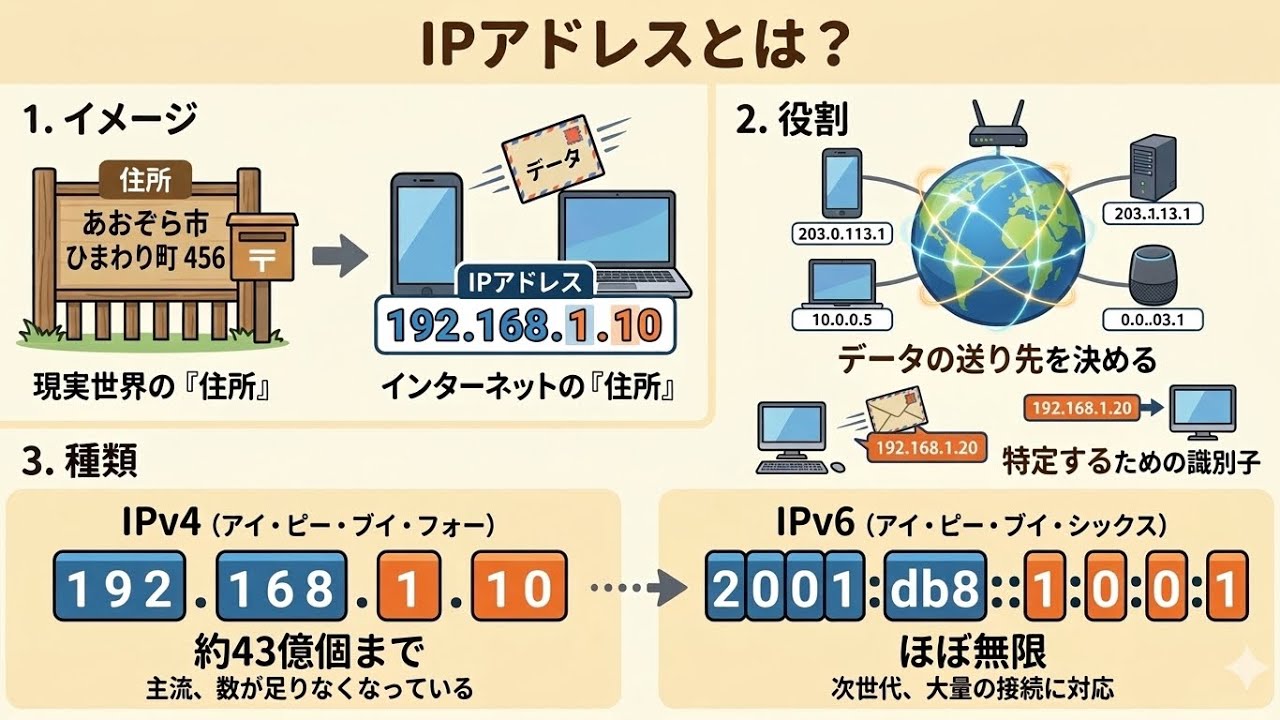 【情報セキュリティ】IPアドレスの仕組みを完全理解！IPv4・IPv6の違いまで徹底解説
