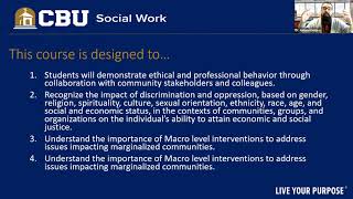 SWK515 Lecture 1: Course Overview and Introduction to Macro Social Work