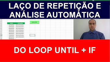EXCEL VBA DO LOOP UNTIL - LAÇO de REPETIÇÃO + ANÁLISE com  IF