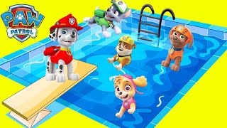 Paw Patrol HUGE WATER SLIDE Compilation with Moana, Trolls Movie, Skye Chase | Ellie Sparkles