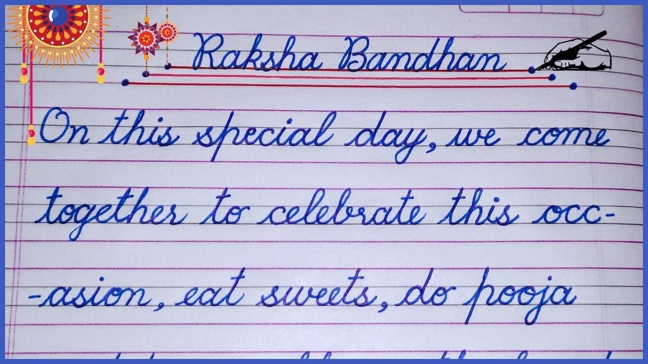 Cursive Handwriting Practice | Raksha Bandhan Writing | How to write ...