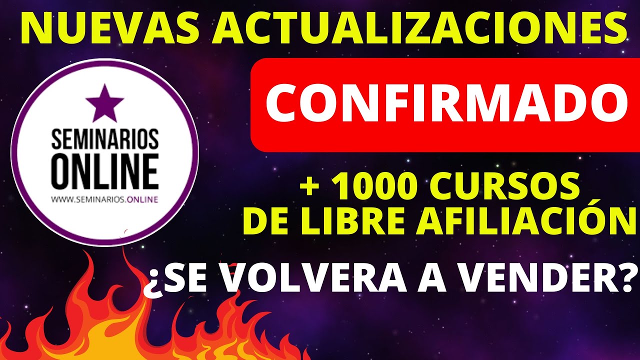 😱CATALOGO DE SEMINARIOS ONLINE GRATIS PARA TODOS I Conoce los cambios en  HOTMART I PARRILLA LIBRE - YouTube