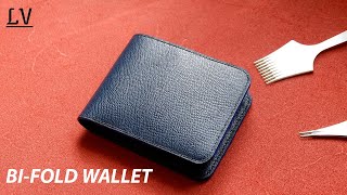 Making A Leather Bifold Wallet By Hand | Leather Craft ASMR | LV Handmade